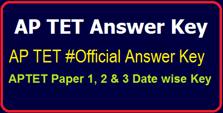 AP TET Answer Key – Download APTET Paper 1, 2 & 3 Date wise Official Key