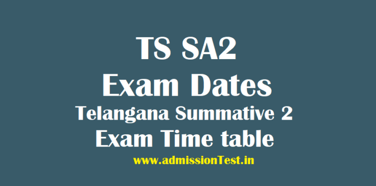 TS SA2 Exam Dates - Telangana Summative 2 Exam Time table for 1st to 9th Class