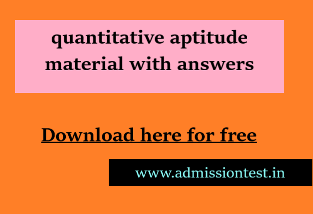 quantitative aptitude material with answers pdf