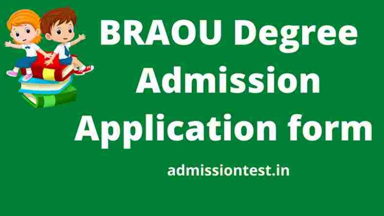 BRAOU Degree Admission Application form