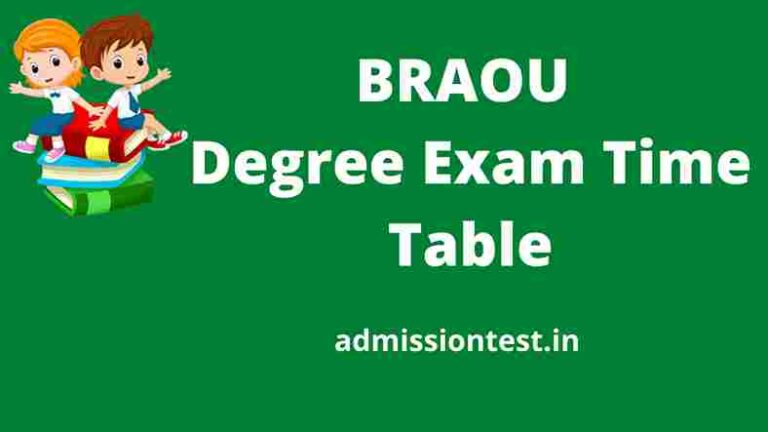 BRAOU Degree Exam Time Table