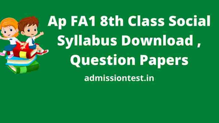 Ap FA1 8th Class Social Syllabus Download