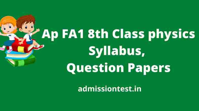 Ap FA1 8th Class physics Syllabus