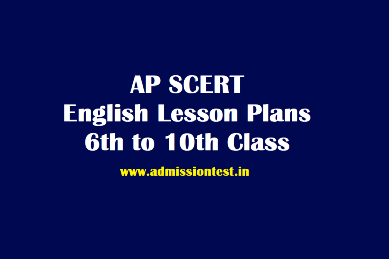Ap SCERT English Lesson Plans for 6th to 10th Class Download