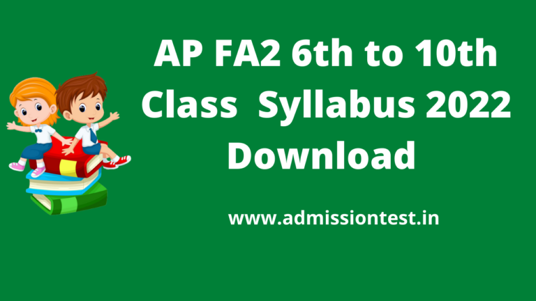 AP FA 2 Syllabus for 6th to 10th Class