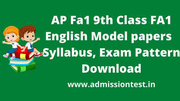 AP Fa1 9th Class FA1 English Model papers 2022 - Syllabus, Exam Pattern Download