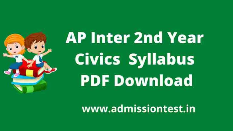AP Inter 2nd Year Civics Syllabus PDF