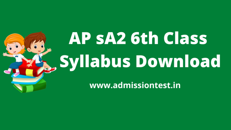 AP SA2 6th Class Syllabus 2023 Download 6th Class Model papers PDF
