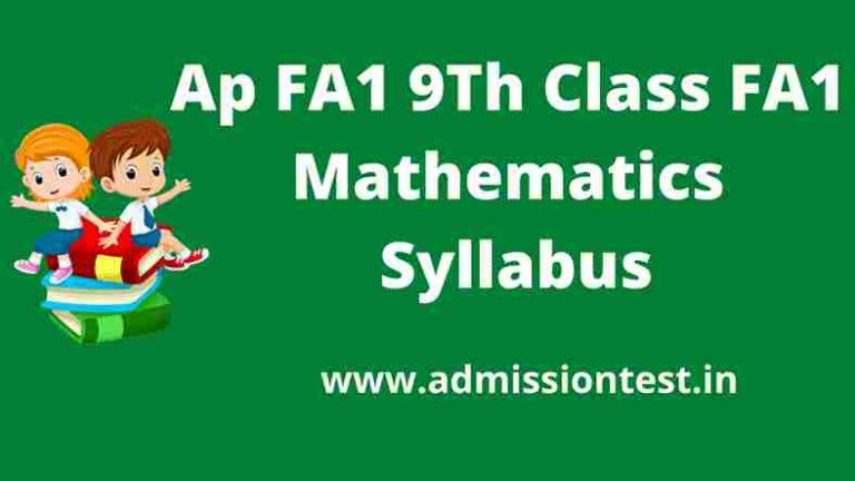 Ap FA1 9Th Class FA1 Mathematics Syllabus