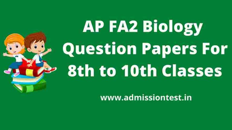 AP FA2 Biology Question Papers For 8th to 10th Classes