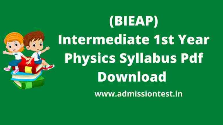 Inter 1st Year Physics Syllabus