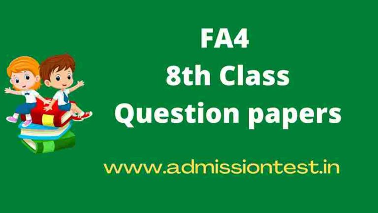 AP 8th FA4 Question papers 2024 PDF Download: FA4 8th Question Papers