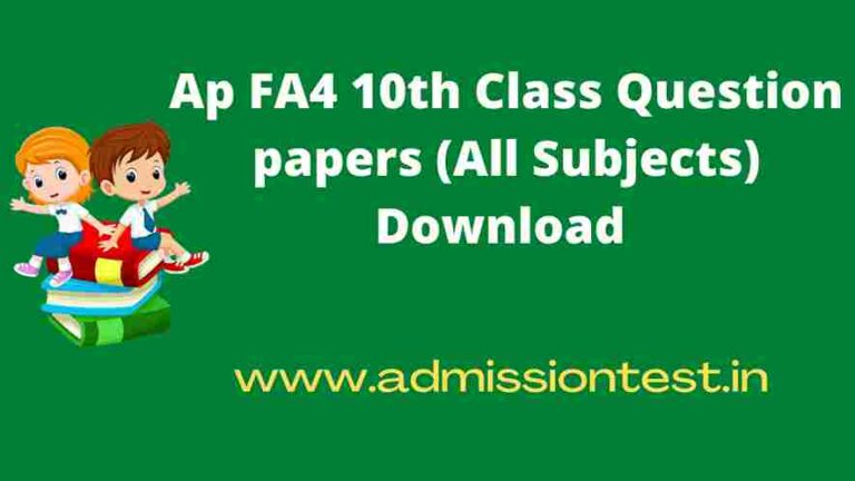 Ap FA4 10th Class Question papers (All Subjects) Download 2022-2023