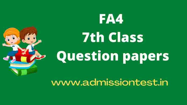 AP 7th FA4 Question papers Feb 2024: PDF Download FA4 7th Class Question Papers