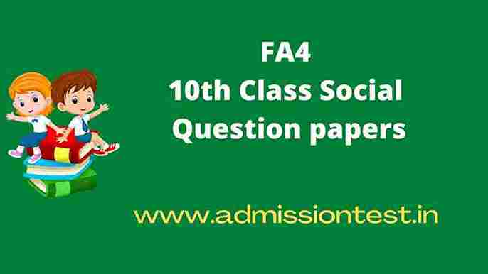Formative Assessment 4 Model Question Papers for 10th class Pdf Download