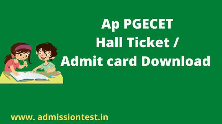 Ap PGECET Hall tickets