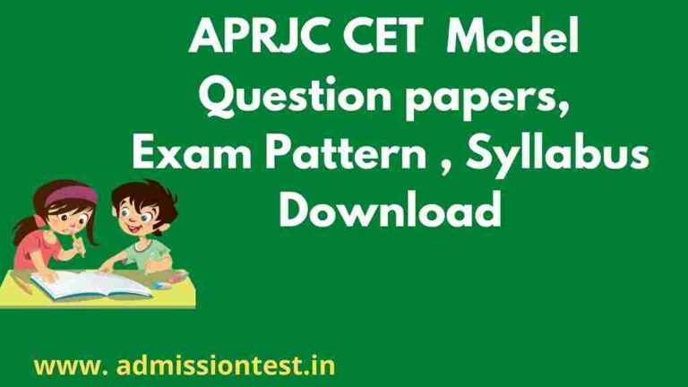 ApRJC CET Model papers Download