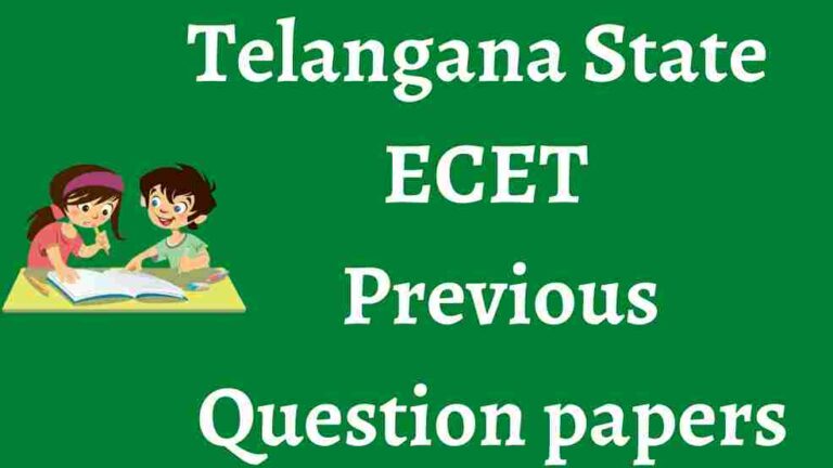 TS ECET Question papers 2023