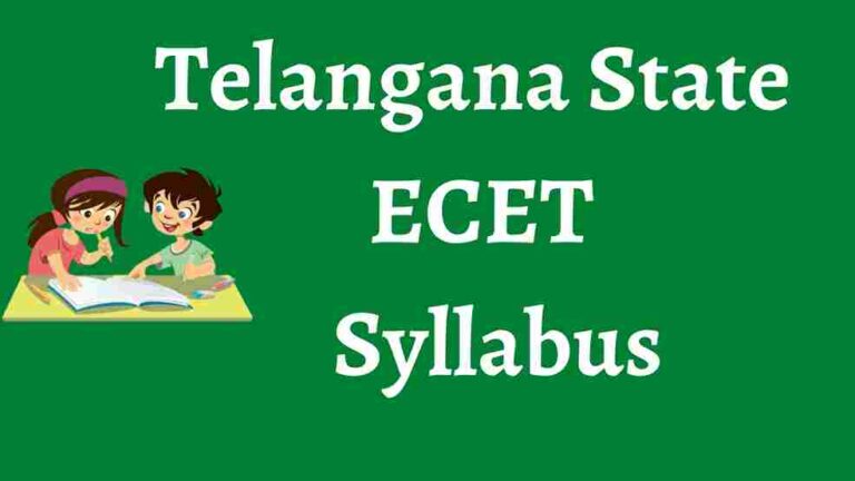 TS ECET Syllabus 2023 Download model papers, Exam pattern