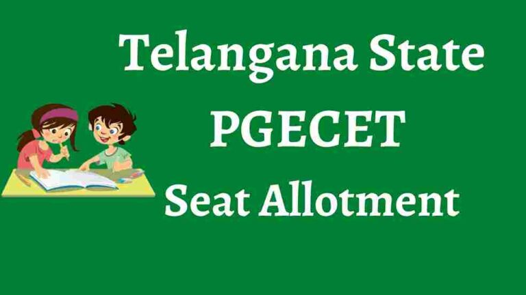 TS PGECET Seat Allotment Results 2023