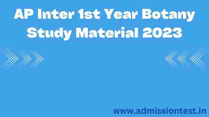 AP Inter 1st Year Botany Study Material 2023