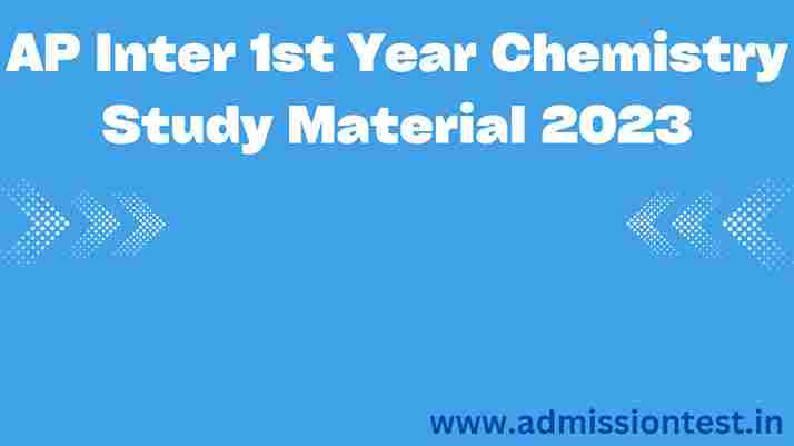 AP Inter 1st Year Chemistry Study Material 2023
