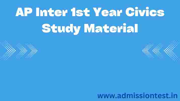 AP Inter 1st Year Civics Study Material