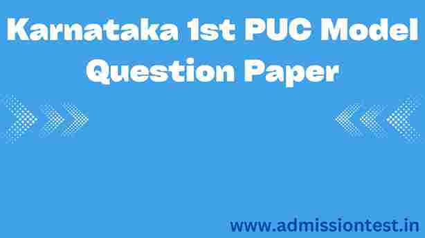 Karnataka 1st PUC Model Question Paper