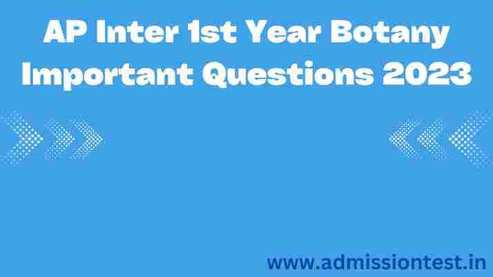 AP Inter 1st Year Botany Important Questions 2023