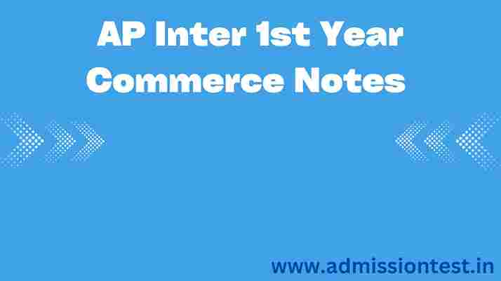 AP Inter 1st Year Commerce Notes