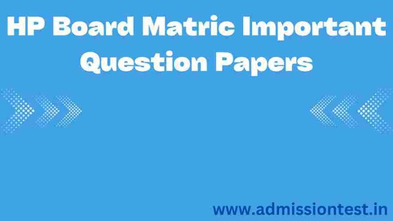 HP Board Matric Important Question Papers