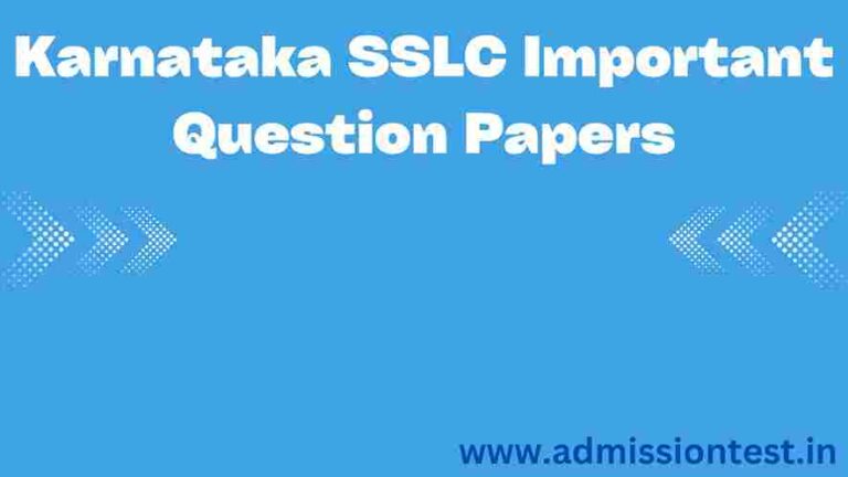 Karnataka SSLC Important Question Papers