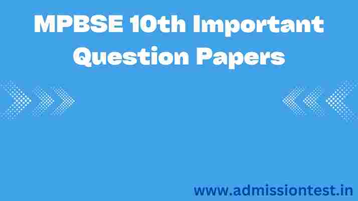 MPBSE 10th Important Question Papers