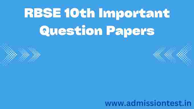 RBSE 10th Important Question Papers