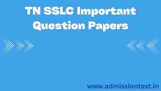TN SSLC Important Question Papers