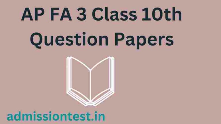 AP FA 3 Class 10th Question Papers