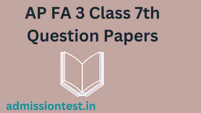 AP FA 3 Class 7th Question Papers