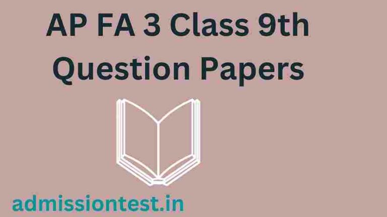 AP FA 3 Class 9th Question Papers