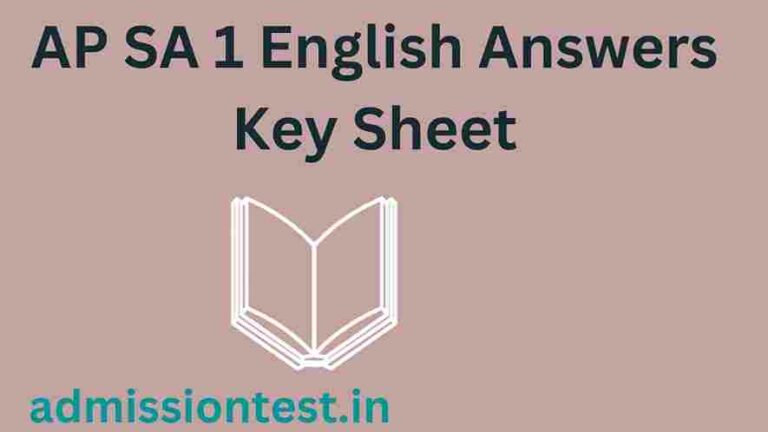 AP SA 1 English Answers Key Sheet