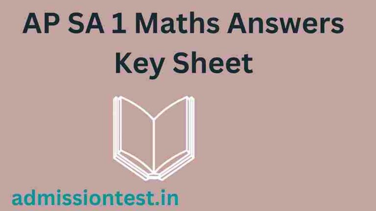 AP SA 1 Maths Answers Key Sheet
