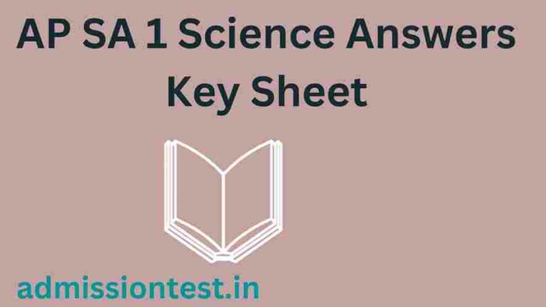 AP SA 1 Science Answers Key Sheet