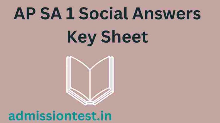 AP SA 1 Social Answers Key Sheet