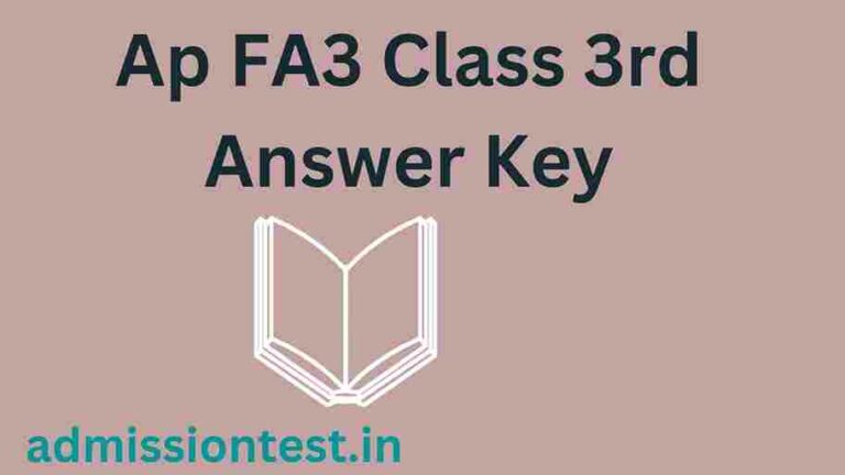 Ap FA3 Class 3rd Answer Key