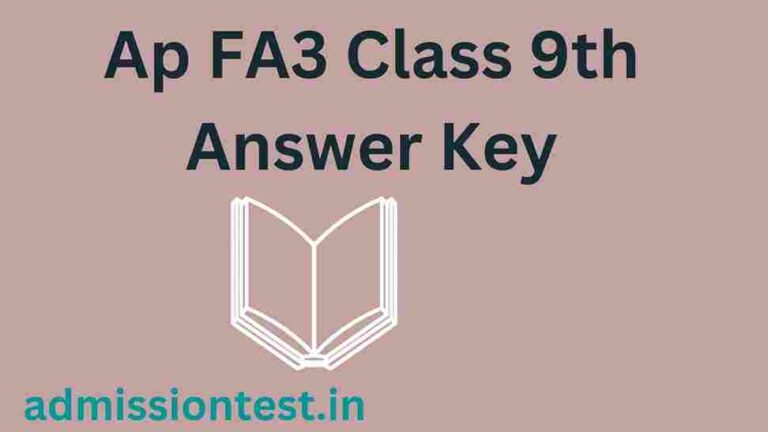 Ap FA3 Class 9th Answer Key