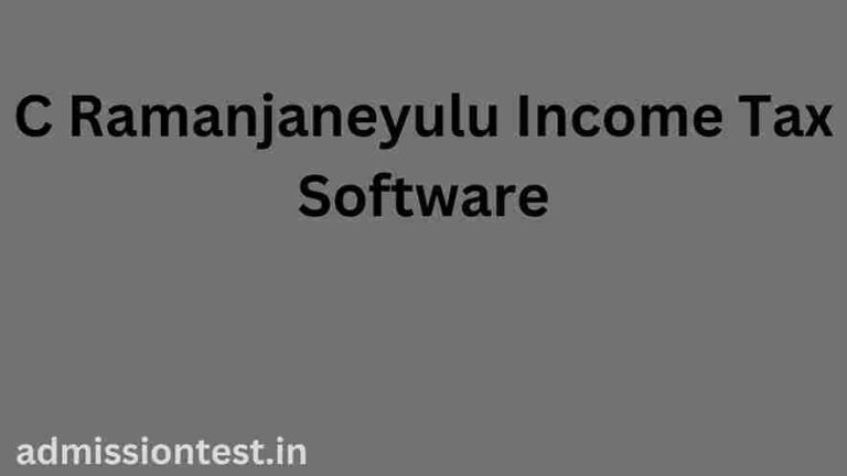 C Ramanjaneyulu Income Tax Software