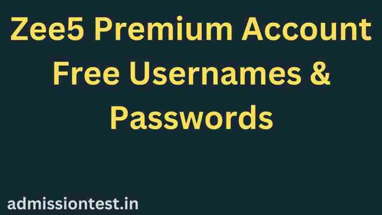 Zee5 Premium Account Free Usernames & Passwords